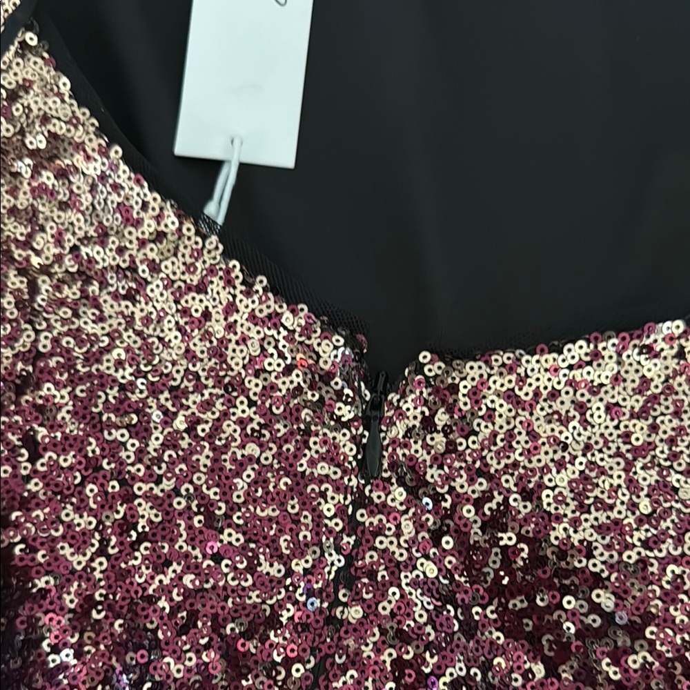 Badgley Mischka Pink Gold Strapless Bodycon Dress Night Out - Picture 11 of 11